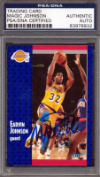 Magic Johnson Signed 1991-92 Fleer #100 (PSA) at PristineAuction.com