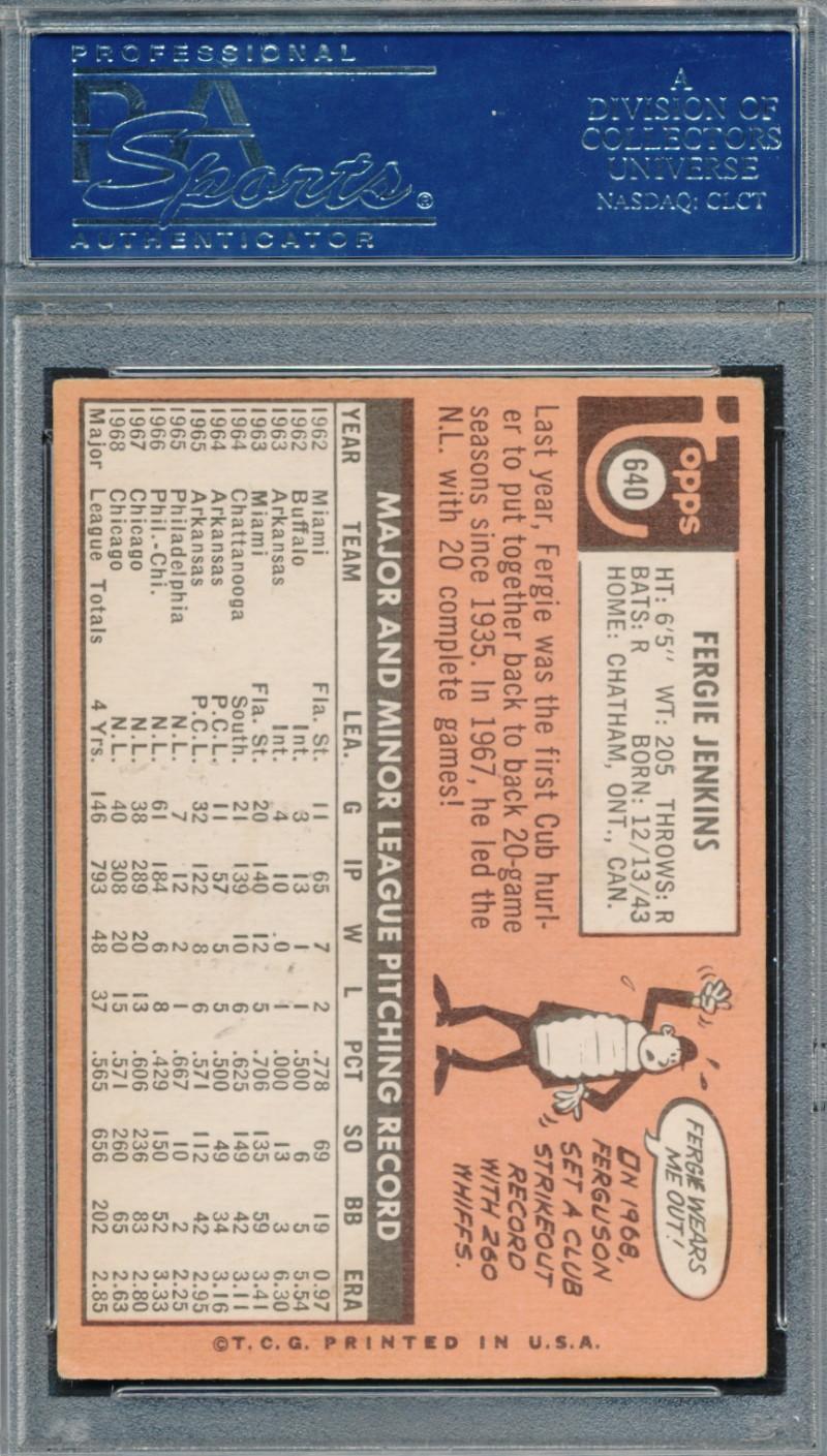 Fergie Jenkins Signed 1969 Topps #640 (PSA | Autograph Graded 10) at PristineAuction.com Fergie Jenkins Signed 1969 Topps #640 (PSA | Autograph Graded 10) at PristineAuction.com