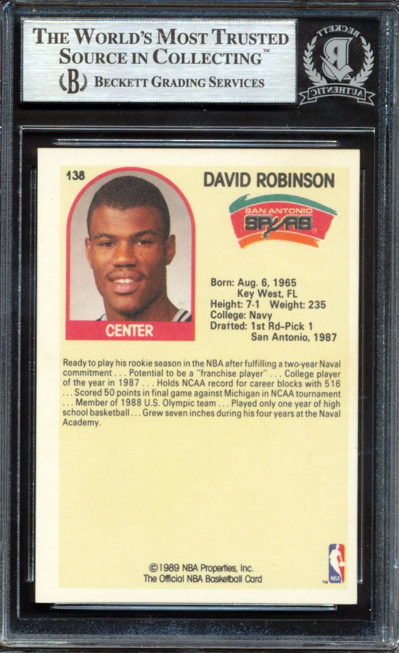 David Robinson Signed 1989-90 Hoops #138 SP RC (BGS) at PristineAuction.com David Robinson Signed 1989-90 Hoops #138 SP RC (BGS) at PristineAuction.com