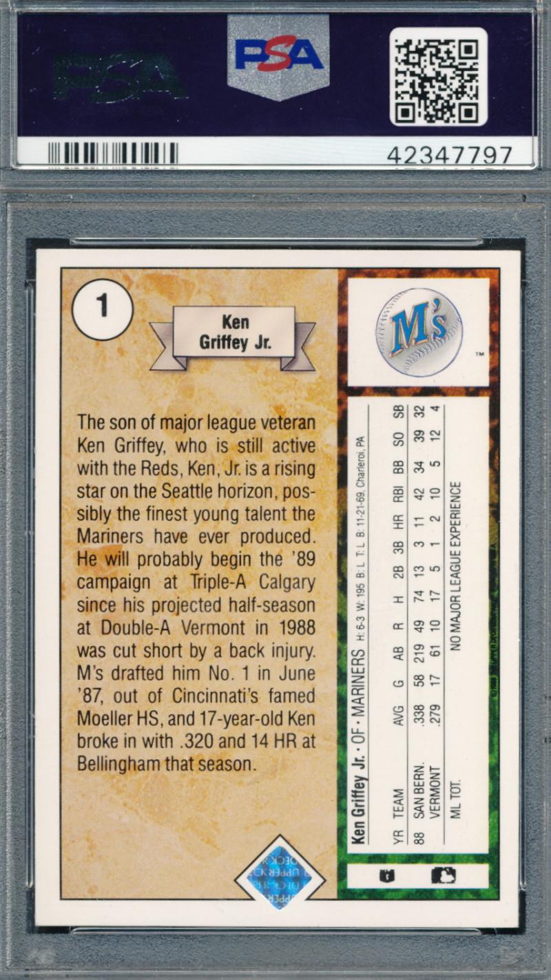 Ken Griffey Jr. Signed 1989 Upper Deck #1 RC (PSA 8) at PristineAuction.com Ken Griffey Jr. Signed 1989 Upper Deck #1 RC (PSA 8) at PristineAuction.com