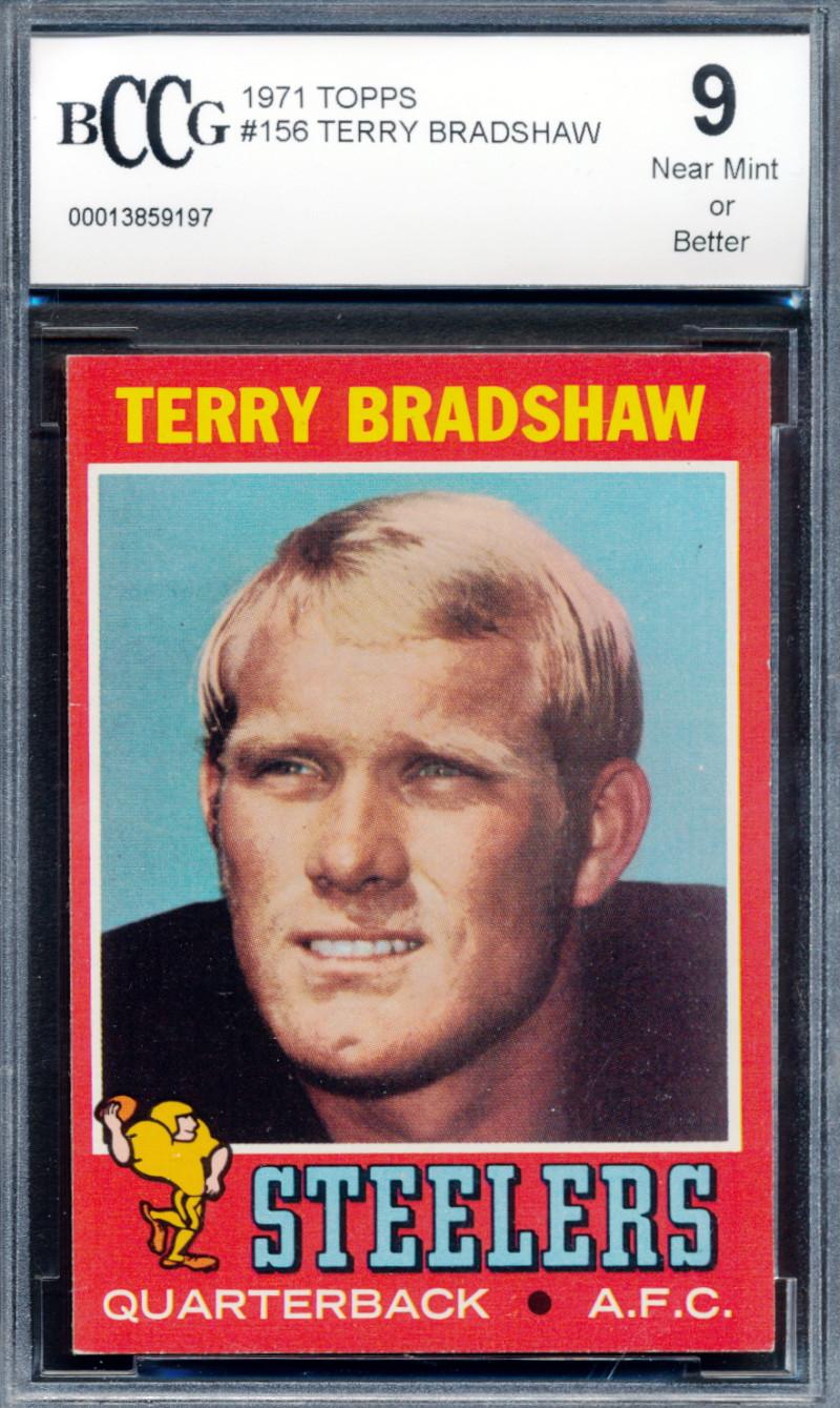 Terry Bradshaw 1971 Topps #156 RC (BCCG 9) at PristineAuction.com Terry Bradshaw 1971 Topps #156 RC (BCCG 9) at PristineAuction.com