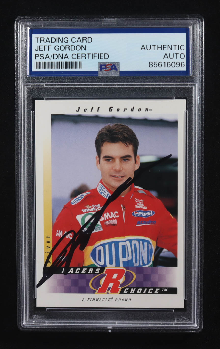 Jeff Gordon Signed 1997 Pinnacle Racers Choice #24 (PSA) at PristineAuction.com Jeff Gordon Signed 1997 Pinnacle Racers Choice #24 (PSA) at PristineAuction.com
