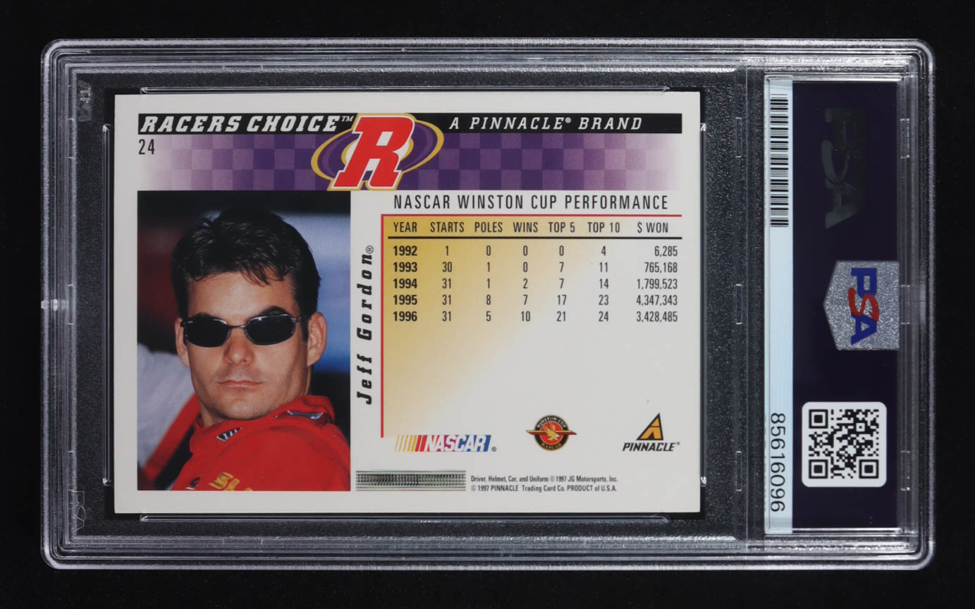 Jeff Gordon Signed 1997 Pinnacle Racers Choice #24 (PSA) at PristineAuction.com Jeff Gordon Signed 1997 Pinnacle Racers Choice #24 (PSA) at PristineAuction.com