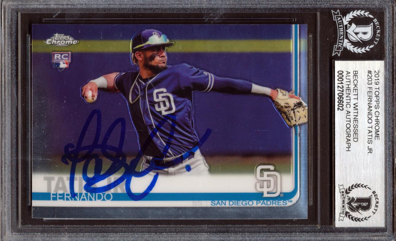 Fernando Tatis Jr. Signed 2019 Topps Chrome #203 RC (BGS) at PristineAuction.com Fernando Tatis Jr. Signed 2019 Topps Chrome #203 RC (BGS) at PristineAuction.com