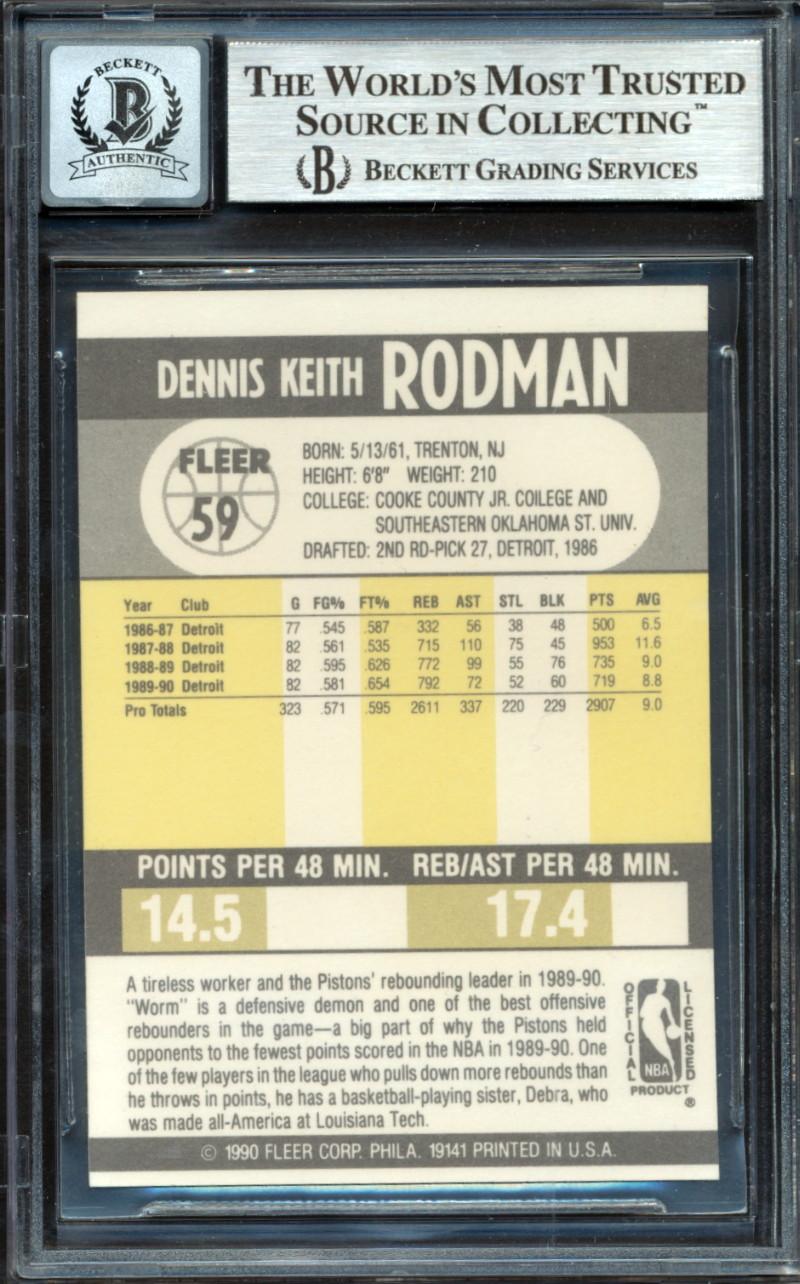 Dennis Rodman Signed 1990-91 Fleer #59 (BGS | Autograph Graded 10) at PristineAuction.com Dennis Rodman Signed 1990-91 Fleer #59 (BGS | Autograph Graded 10) at PristineAuction.com