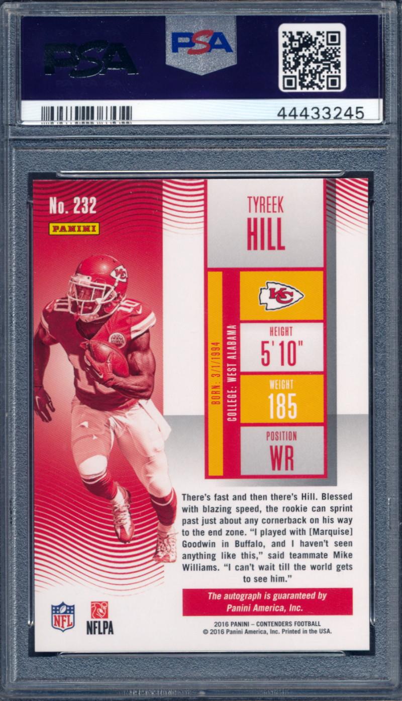 Tyreek Hill 2016 Panini Contenders #232 AU RC (PSA 9) at PristineAuction.com Tyreek Hill 2016 Panini Contenders #232 AU RC (PSA 9) at PristineAuction.com