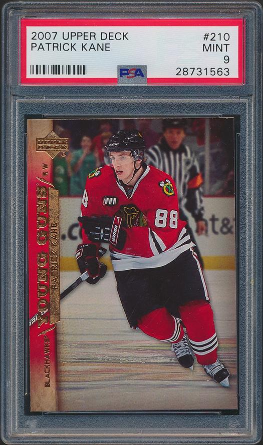 Patrick Kane 2007-08 Upper Deck #210 YG RC (PSA 9) at PristineAuction.com Patrick Kane 2007-08 Upper Deck #210 YG RC (PSA 9) at PristineAuction.com