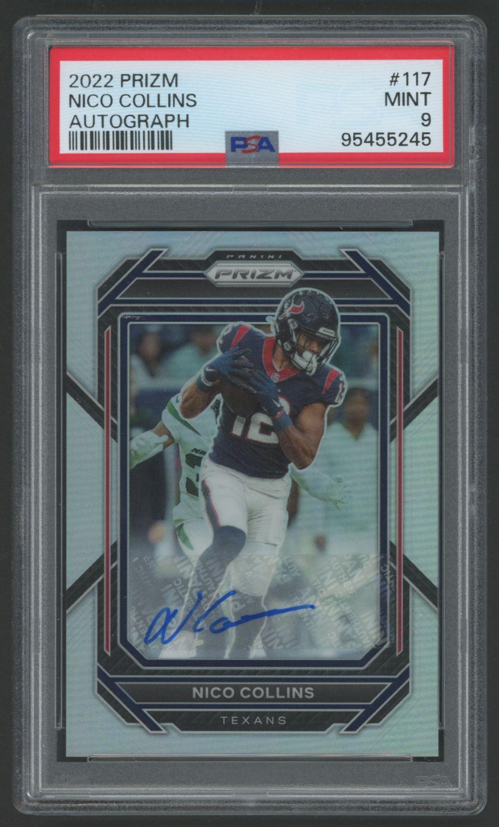 Nico Collins 2022 Panini Prizm Autograph #117 (PSA 9) at PristineAuction.com Nico Collins 2022 Panini Prizm Autograph #117 (PSA 9) at PristineAuction.com