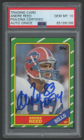 Andre Reed Signed 1986 Topps #388 Inscribed "HOF 14" (PSA | Autograph Graded 10) at PristineAuction.com