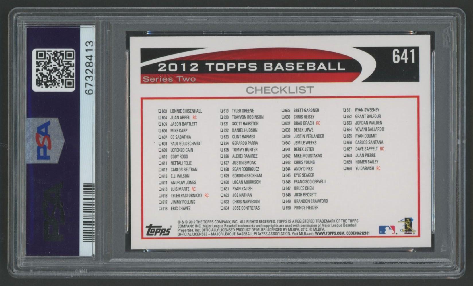 Derek Jeter 2012 Topps #641 (PSA 10) at PristineAuction.com Derek Jeter 2012 Topps #641 (PSA 10) at PristineAuction.com