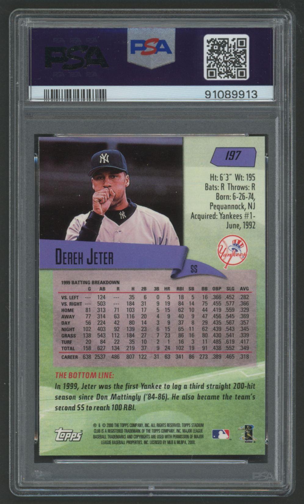 Derek Jeter 2000 Stadium Club #197 (PSA 10) at PristineAuction.com Derek Jeter 2000 Stadium Club #197 (PSA 10) at PristineAuction.com