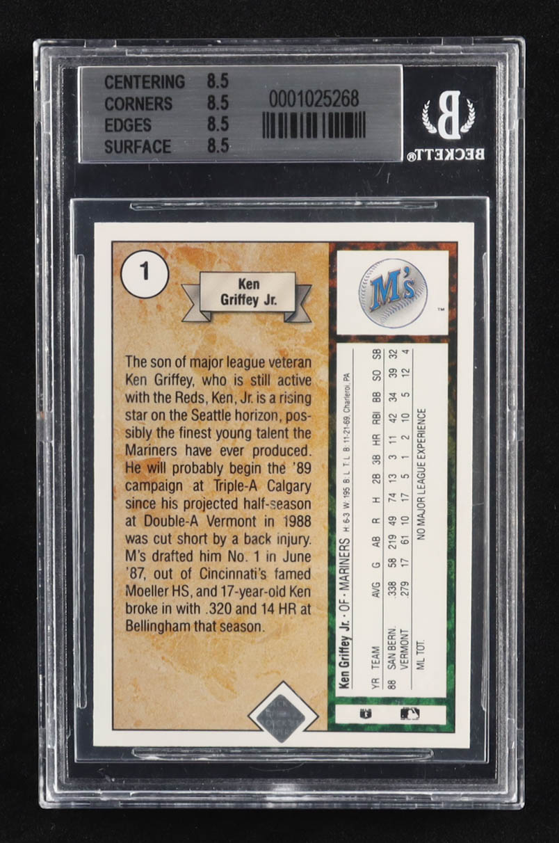 Ken Griffey Jr. 1989 Upper Deck #1 RC (BGS 8.5) at PristineAuction.com Ken Griffey Jr. 1989 Upper Deck #1 RC (BGS 8.5) at PristineAuction.com