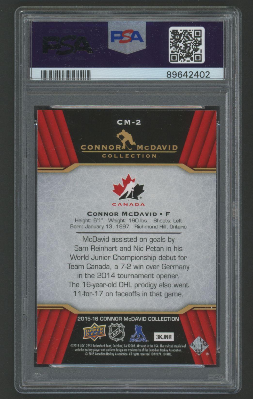 Connor McDavid 2015-16 Upper Deck Connor McDavid Collection #2 (PSA 10) at PristineAuction.com Connor McDavid 2015-16 Upper Deck Connor McDavid Collection #2 (PSA 10) at PristineAuction.com