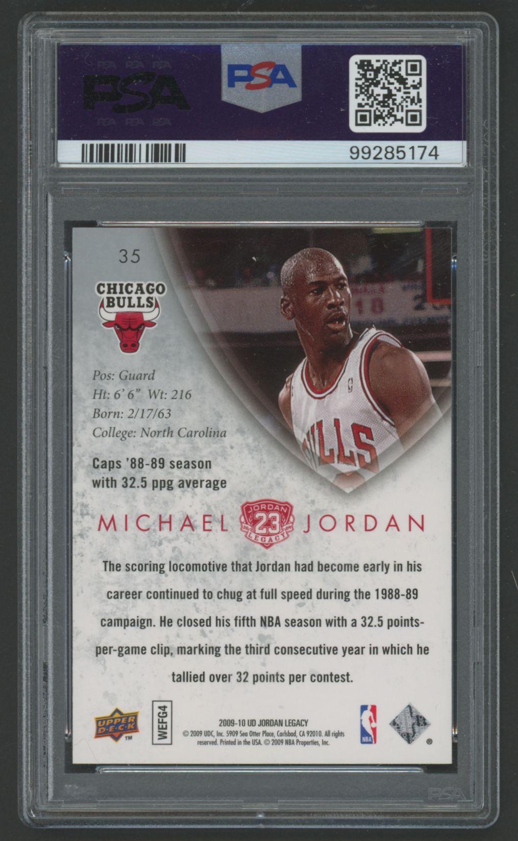 Michael Jordan 2009-10 Upper Deck Michael Jordan Legacy Collection Gold #35 (PSA 9) at PristineAuction.com Michael Jordan 2009-10 Upper Deck Michael Jordan Legacy Collection Gold #35 (PSA 9) at PristineAuction.com