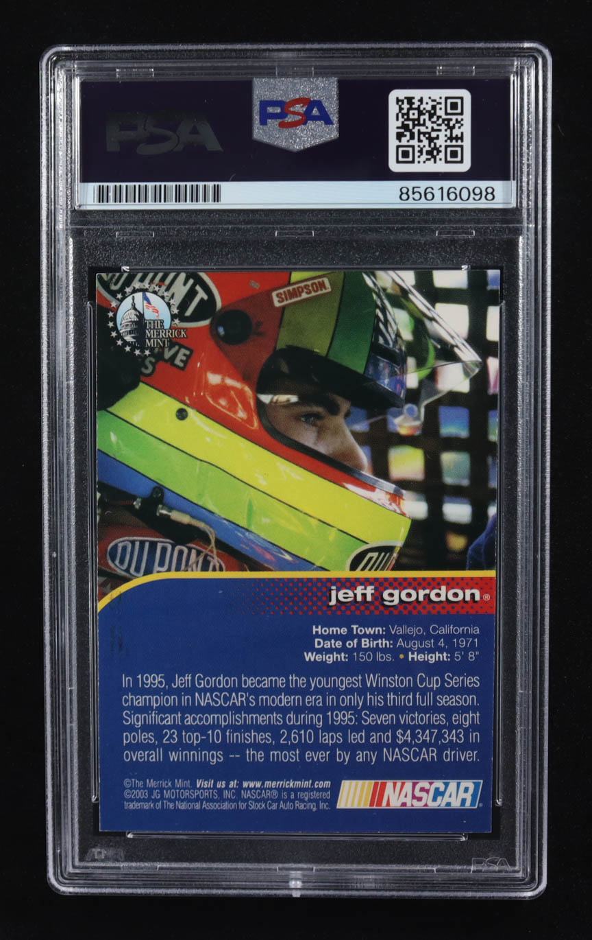 Jeff Gordon Signed 2003 JG Motorsports Inc The Merrick Mint 1995 Winston Cup Champion (PSA) at PristineAuction.com Jeff Gordon Signed 2003 JG Motorsports Inc The Merrick Mint 1995 Winston Cup Champion (PSA) at PristineAuction.com