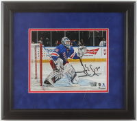 Henrik Lundqvist Signed Rangers Custom Framed Photo (Fanatics) at PristineAuction.com