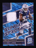 CeeDee Lamb 2024 Panini Spectra Sunday Spectacle Materials Neon Blue #24 #17/60 at PristineAuction.com