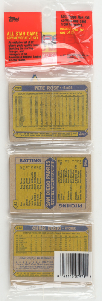 1987 Topps Baseball Picture Cards Rack Pack with (49) Cards at PristineAuction.com 1987 Topps Baseball Picture Cards Rack Pack with (49) Cards at PristineAuction.com