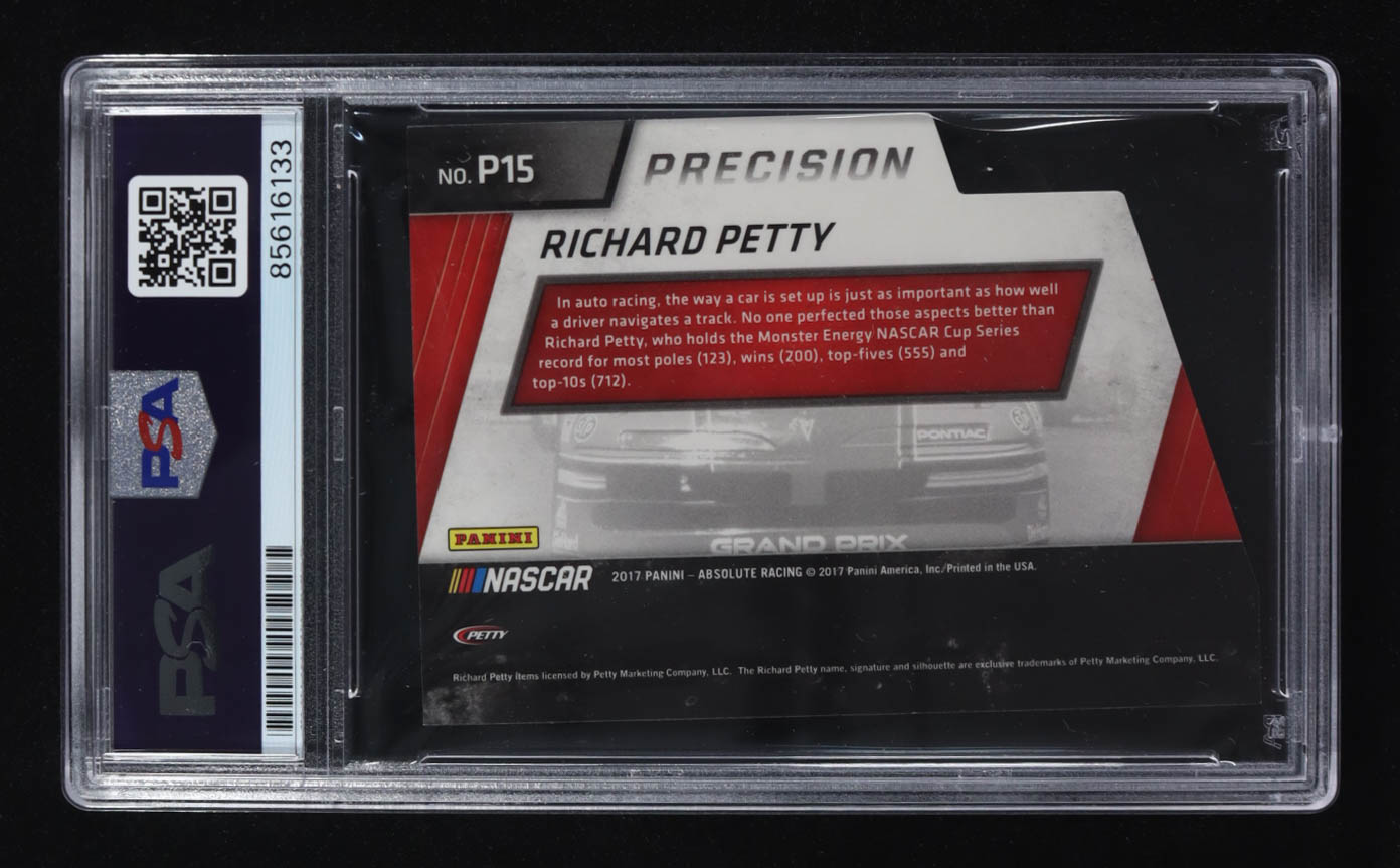 Richard Petty Signed 2017 Panini Absolute Precision Racing #P15 (PSA) at PristineAuction.com Richard Petty Signed 2017 Panini Absolute Precision Racing #P15 (PSA) at PristineAuction.com