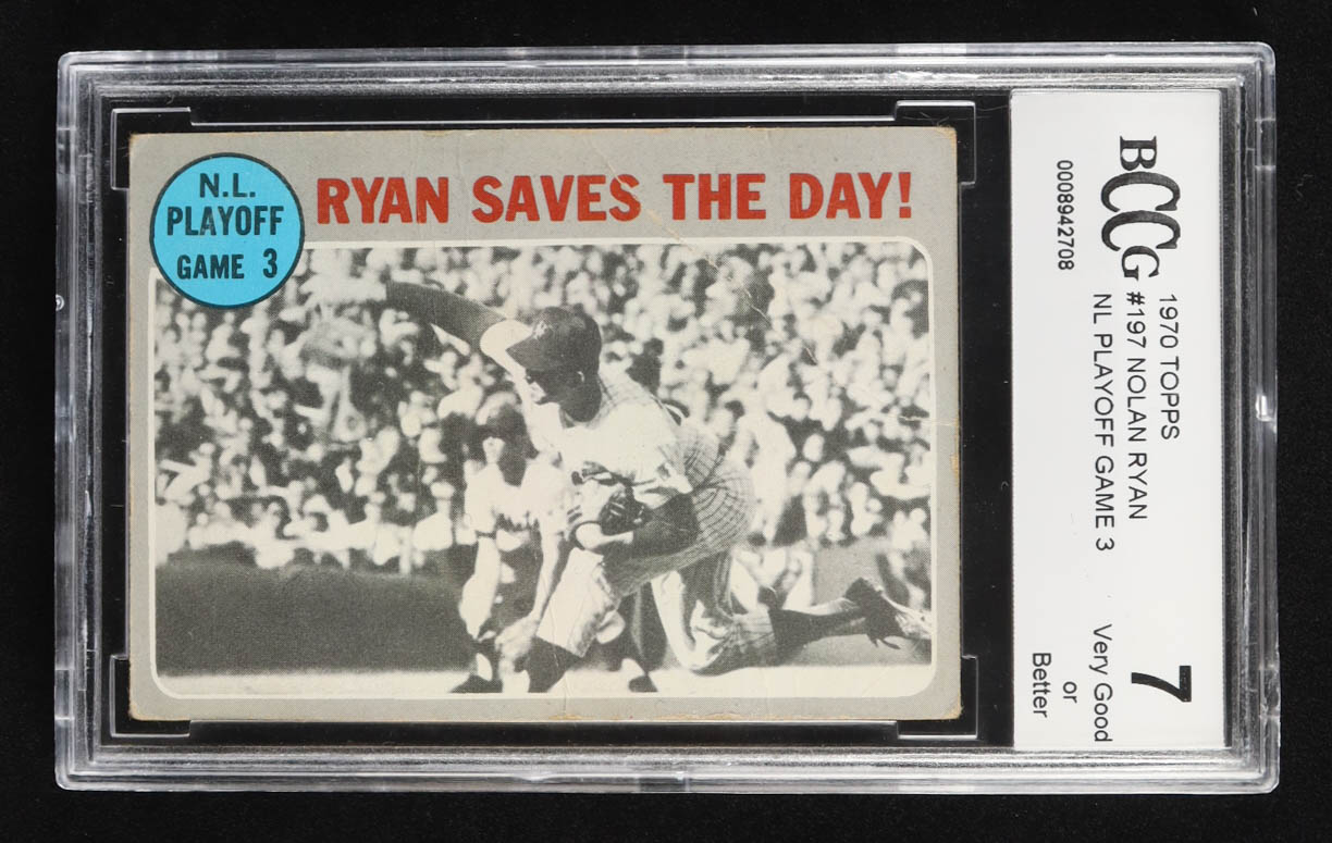 Nolan Ryan 1970 Topps #197 NL Playoff Game 3 (BCCG 7) at PristineAuction.com Nolan Ryan 1970 Topps #197 NL Playoff Game 3 (BCCG 7) at PristineAuction.com