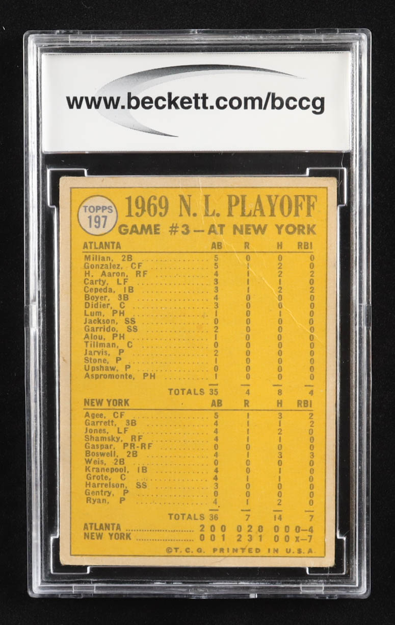 Nolan Ryan 1970 Topps #197 NL Playoff Game 3 (BCCG 7) at PristineAuction.com Nolan Ryan 1970 Topps #197 NL Playoff Game 3 (BCCG 7) at PristineAuction.com