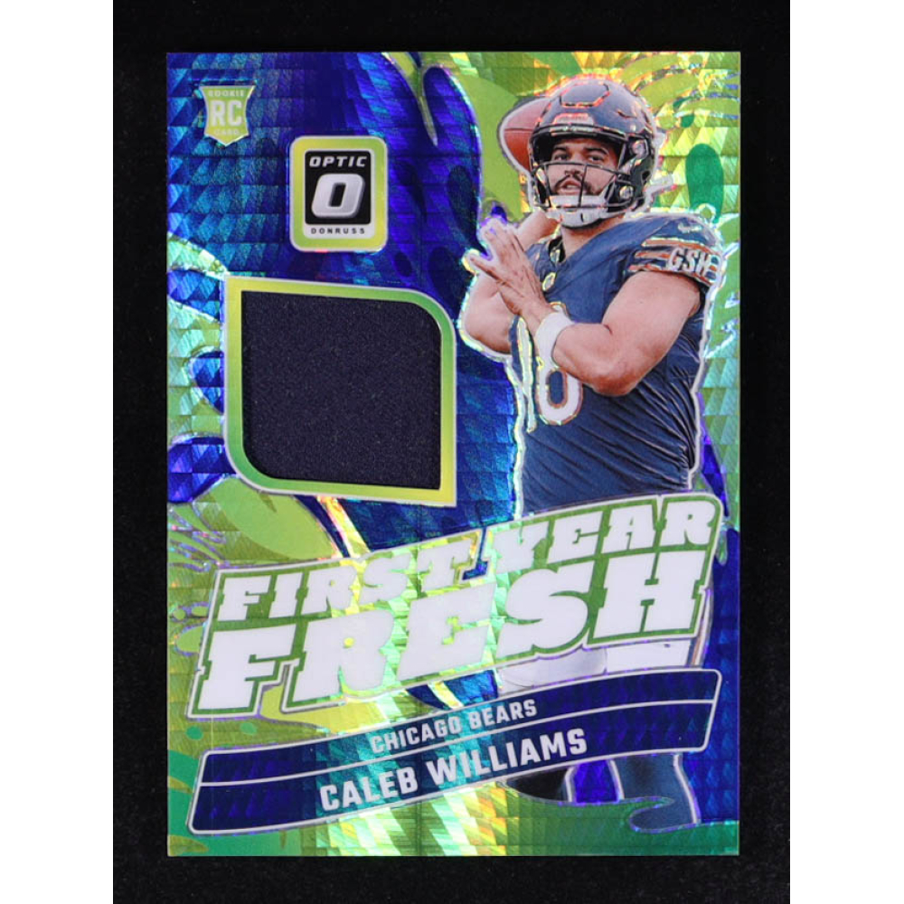 Caleb Williams 2024 Donruss Optic First Year Fresh Jerseys Blue Hyper #1 RC at PristineAuction.com