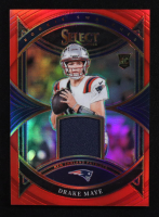 Drake Maye 2024 Select Rookie Swatches Prizm Red #21 RC at PristineAuction.com