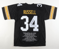 Andy Russell Signed LE Career Highlight Stat Jersey Inscribed "2x S.B. Champs" (JSA) at PristineAuction.com