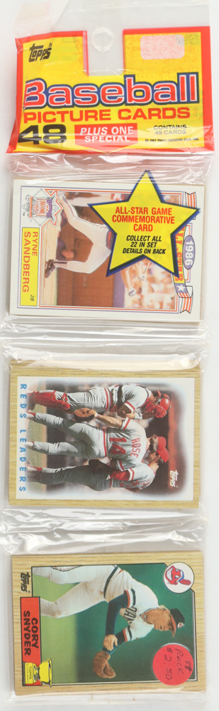 1987 Topps Baseball Picture Cards Rack Pack with (49) Cards at PristineAuction.com 1987 Topps Baseball Picture Cards Rack Pack with (49) Cards at PristineAuction.com
