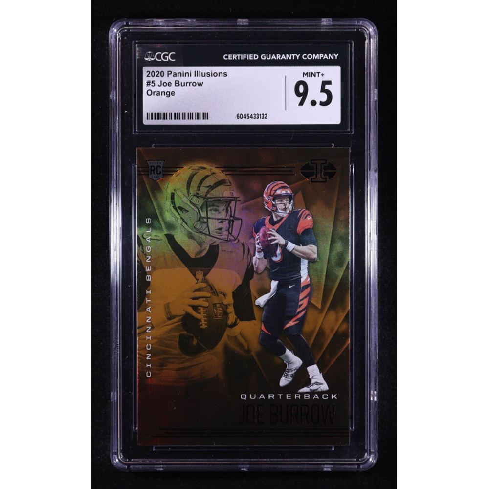 Joe Burrow 2020 Panini Illusions Orange #5 RC (CGC 9.5) at PristineAuction.com