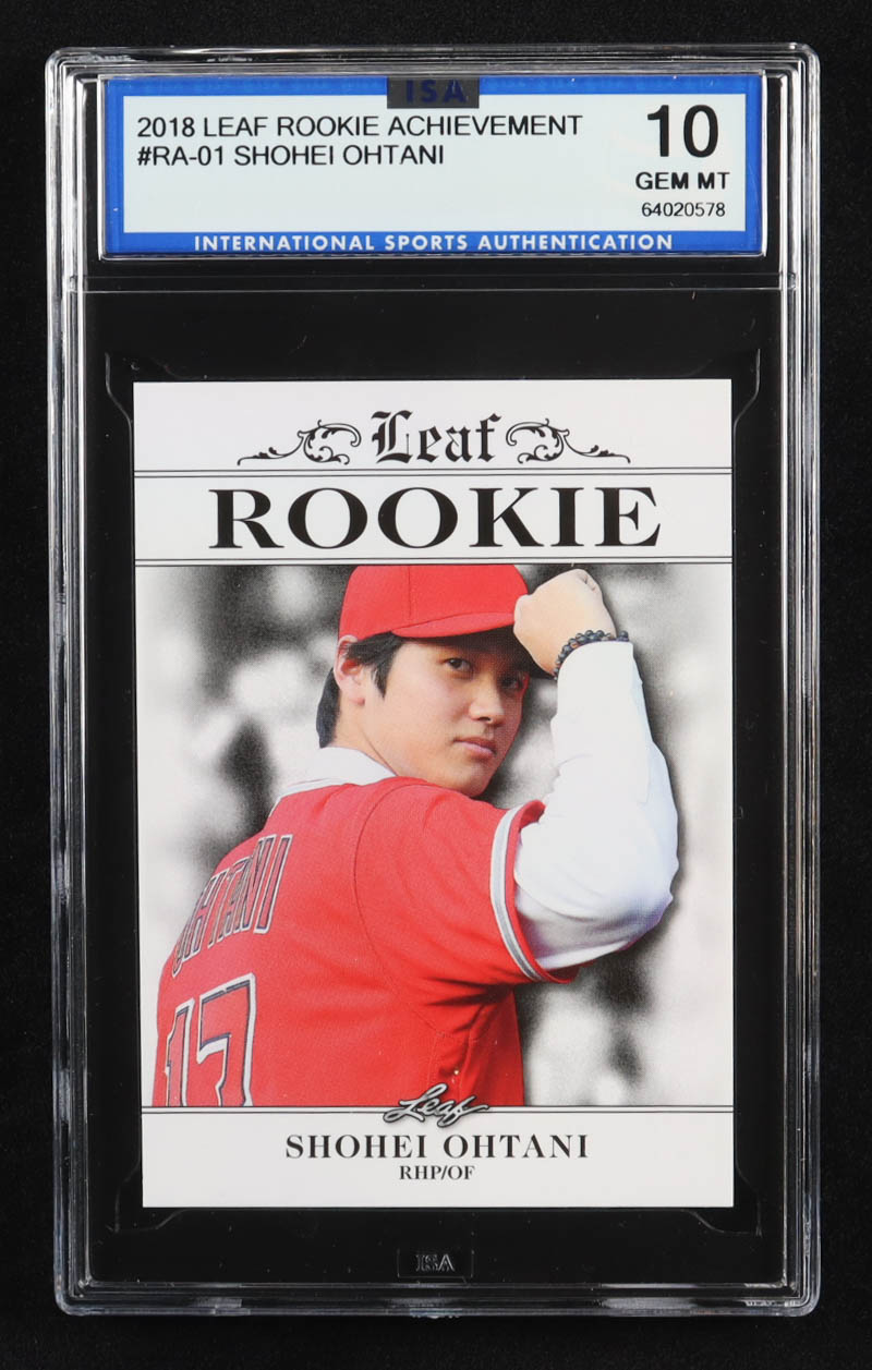 Shohei Ohtani 2018 Leaf Ohtani Rookie Achievement #RA01 RC (ISA 10) at PristineAuction.com Shohei Ohtani 2018 Leaf Ohtani Rookie Achievement #RA01 RC (ISA 10) at PristineAuction.com