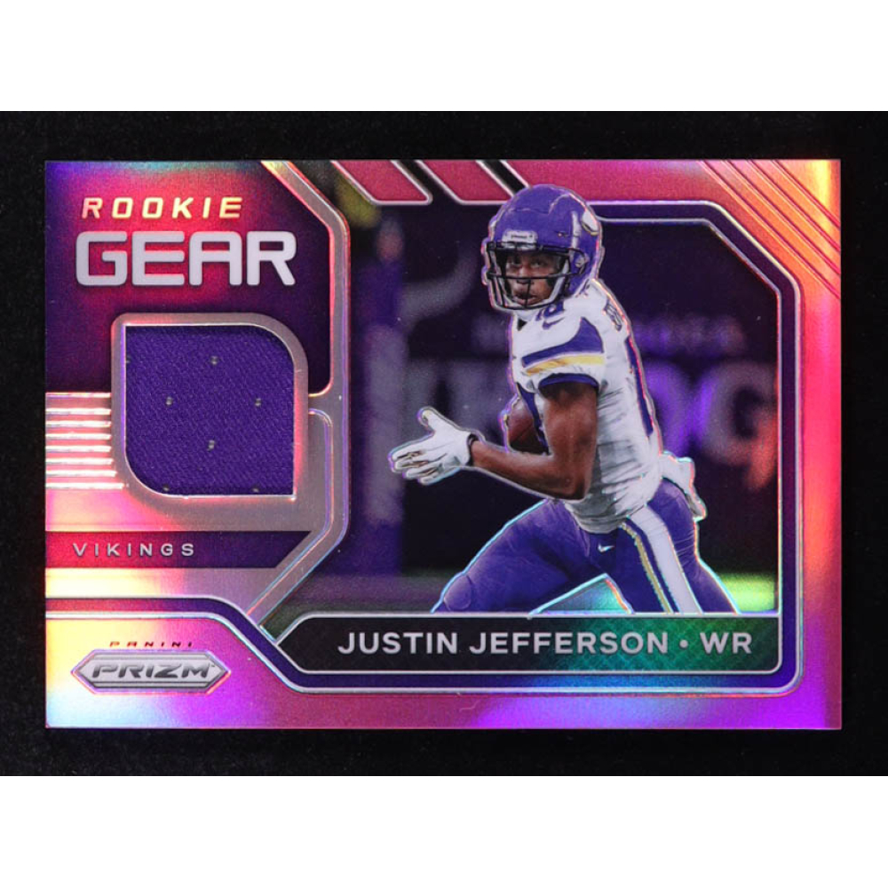 Justin Jefferson 2020 Panini Prizm Rookie Gear Pink #10 RC at PristineAuction.com