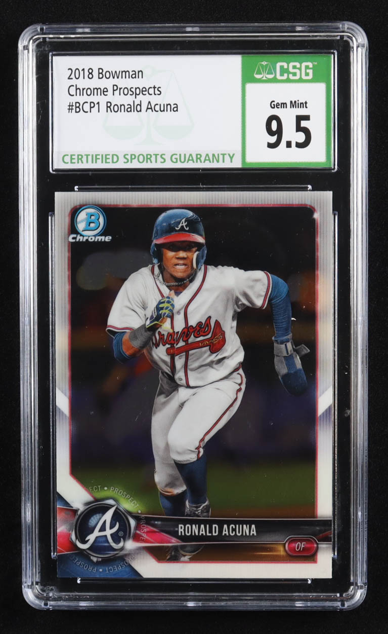 Ronald Acuna 2018 Bowman Chrome Prospects #BCP1 RC (CSG 9.5) at PristineAuction.com Ronald Acuna 2018 Bowman Chrome Prospects #BCP1 RC (CSG 9.5) at PristineAuction.com