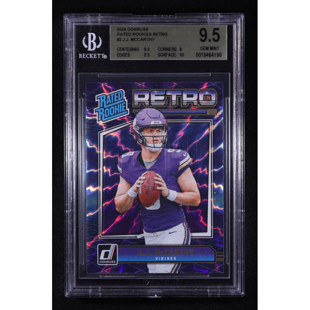 J.J. McCarthy 2024 Donruss Rated Rookies Retro #2 RC (BGS 9.5) at PristineAuction.com
