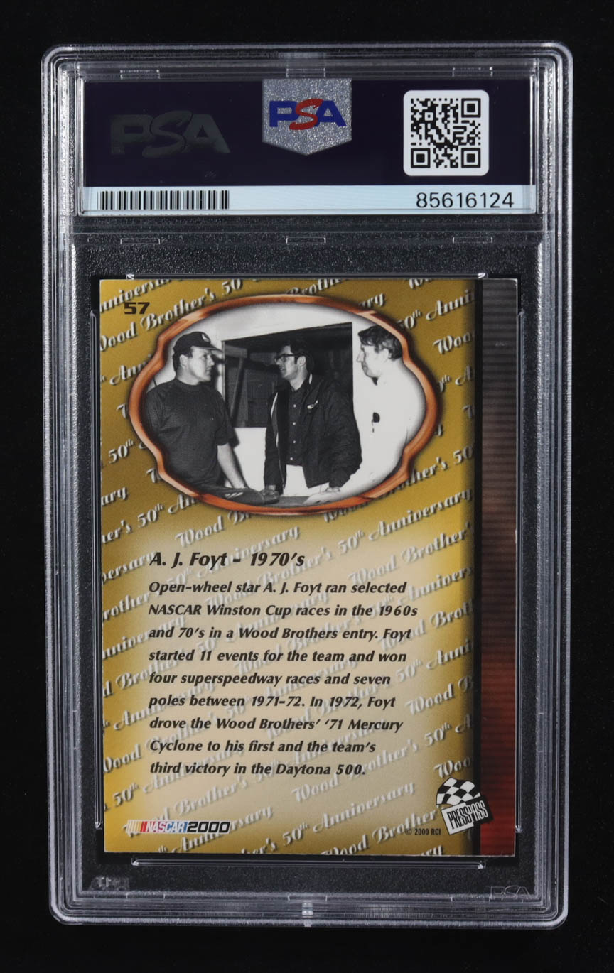 A.J. Foyt Signed 2000 Press Pass Trackside #57 (PSA) at PristineAuction.com A.J. Foyt Signed 2000 Press Pass Trackside #57 (PSA) at PristineAuction.com