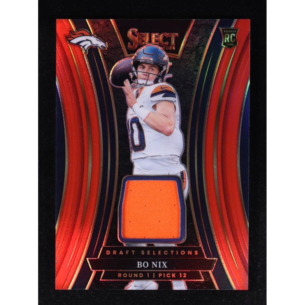 Bo Nix 2024 Select Draft Selections Memorabilia Prizm Red #3 RC at PristineAuction.com