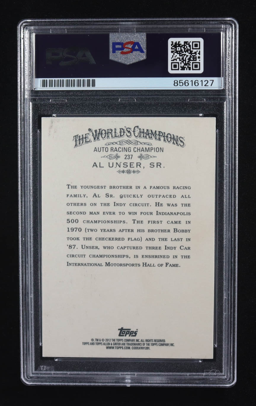 Al Unser Sr. Signed 2012 Topps Allen & Ginter The World's Champions #237 (PSA) at PristineAuction.com Al Unser Sr. Signed 2012 Topps Allen & Ginter The World's Champions #237 (PSA) at PristineAuction.com