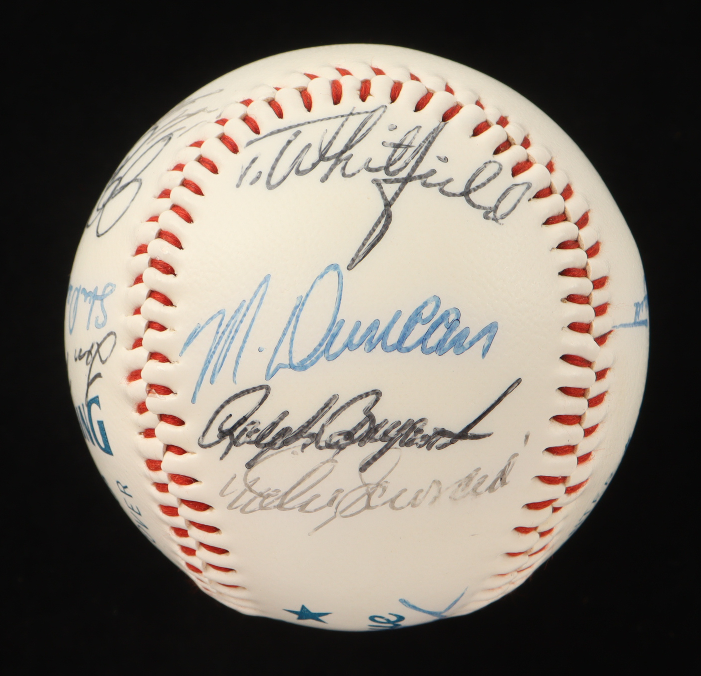 1985 Dodgers Team-Signed (15) Baseball with Bill Madlock, Terry Whitfield, Jerry Reuss, Mike Scioscia (JSA) at PristineAuction.com 1985 Dodgers Team-Signed (15) Baseball with Bill Madlock, Terry Whitfield, Jerry Reuss, Mike Scioscia (JSA) at PristineAuction.com