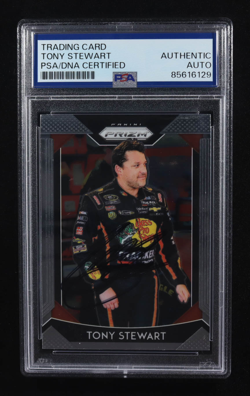 Tony Stewart Signed 2019 Panini Prizm #43 (PSA) at PristineAuction.com Tony Stewart Signed 2019 Panini Prizm #43 (PSA) at PristineAuction.com