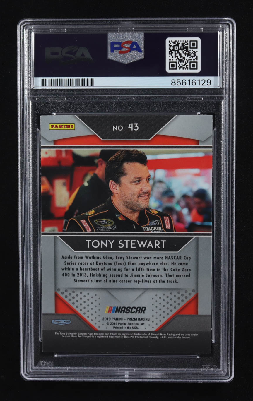 Tony Stewart Signed 2019 Panini Prizm #43 (PSA) at PristineAuction.com Tony Stewart Signed 2019 Panini Prizm #43 (PSA) at PristineAuction.com