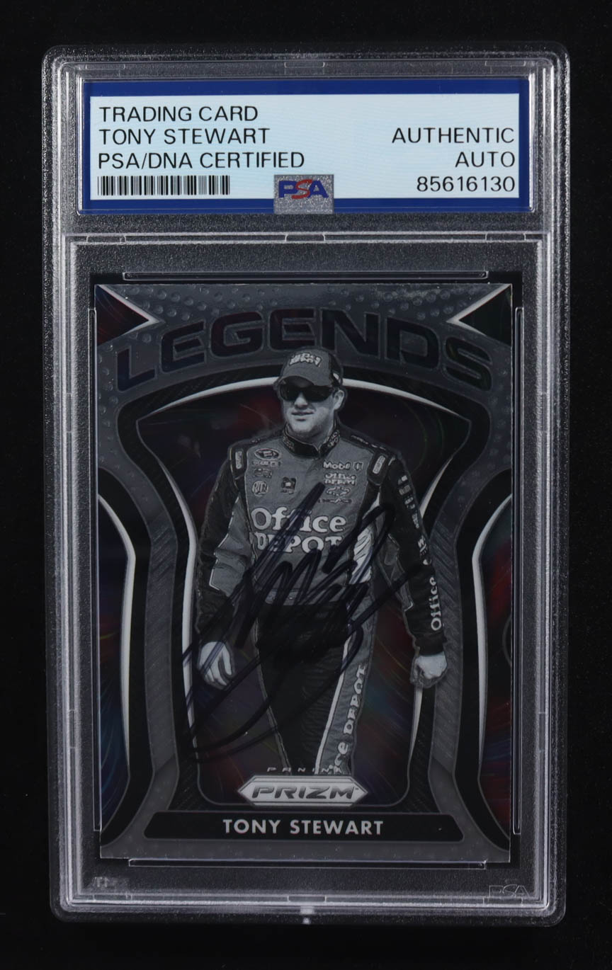 Tony Stewart Signed 2021 Panini Prizm Racing Legends #84 (PSA) at PristineAuction.com Tony Stewart Signed 2021 Panini Prizm Racing Legends #84 (PSA) at PristineAuction.com