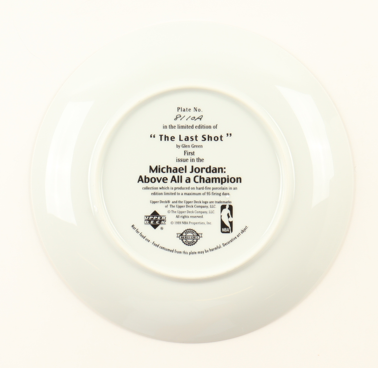 Michael Jordan 1999 Upper Deck LE "The Last Shot" Ceramic Plate at PristineAuction.com Michael Jordan 1999 Upper Deck LE "The Last Shot" Ceramic Plate at PristineAuction.com