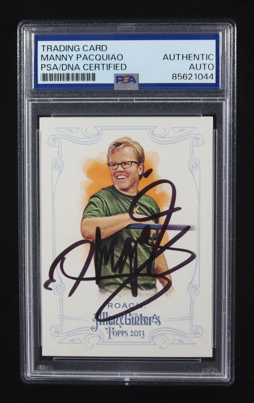 Manny Pacquiao Signed Freddie Roach 2013 Topps Allen & Ginter Auto #219 RC (PSA | Autograph Grade PSA Authentic) at PristineAuction.com Manny Pacquiao Signed Freddie Roach 2013 Topps Allen & Ginter Auto #219 RC (PSA | Autograph Grade PSA Authentic) at PristineAuction.com