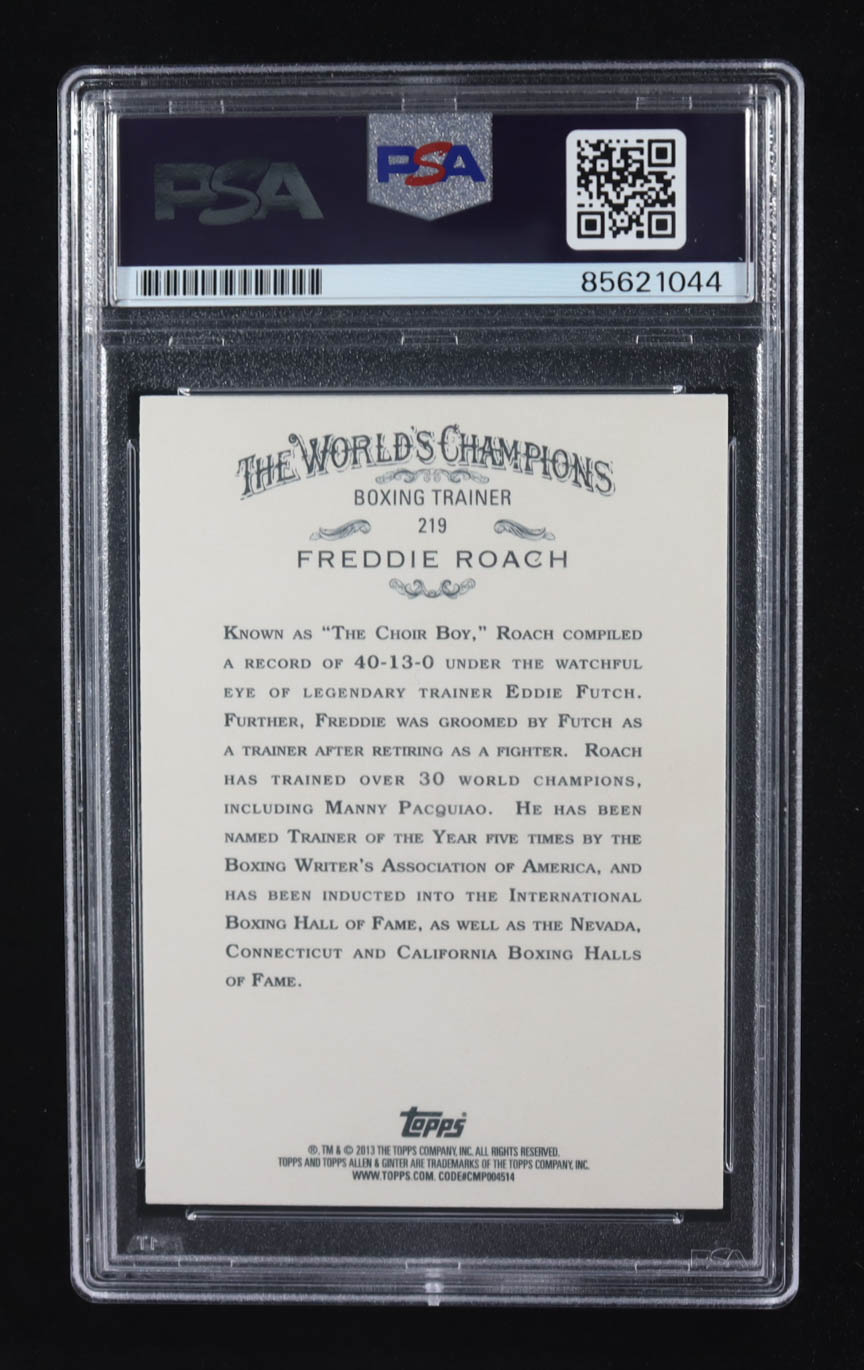 Manny Pacquiao Signed Freddie Roach 2013 Topps Allen & Ginter Auto #219 RC (PSA | Autograph Grade PSA Authentic) at PristineAuction.com Manny Pacquiao Signed Freddie Roach 2013 Topps Allen & Ginter Auto #219 RC (PSA | Autograph Grade PSA Authentic) at PristineAuction.com
