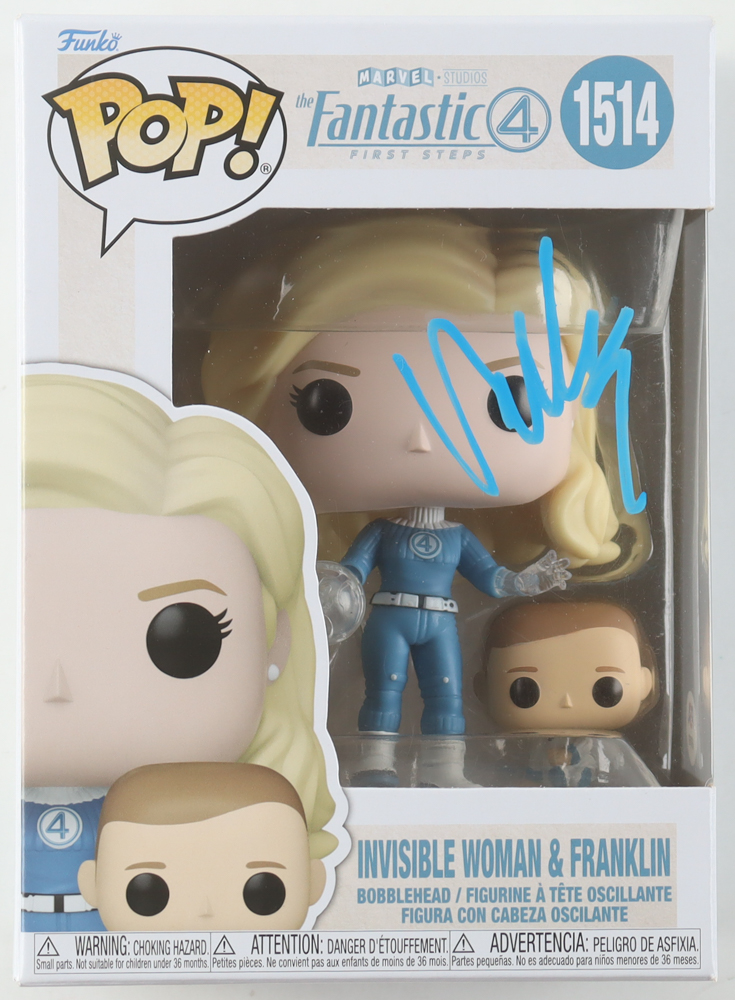 Vanessa Kirby Signed "The Fantastic 4: First Steps" #1514 Invisible Woman & Franklin Funko Pop! Vinyl Figure (PSA) at PristineAuction.com Vanessa Kirby Signed "The Fantastic 4: First Steps" #1514 Invisible Woman & Franklin Funko Pop! Vinyl Figure (PSA) at PristineAuction.com
