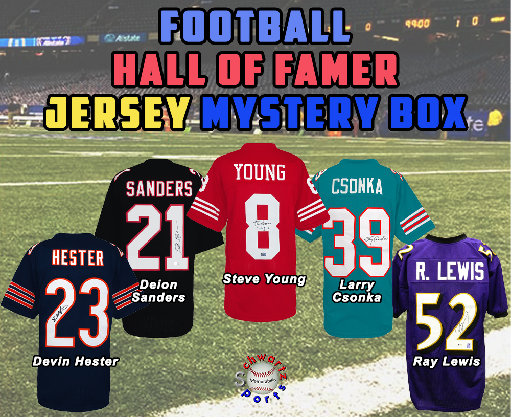 Football Hall of Famer Signed Football Jersey Mystery Box Series 30 (Limited to 125) – Schwartz Sports at PristineAuction.com Football Hall of Famer Signed Football Jersey Mystery Box Series 30 (Limited to 125) – Schwartz Sports at PristineAuction.com