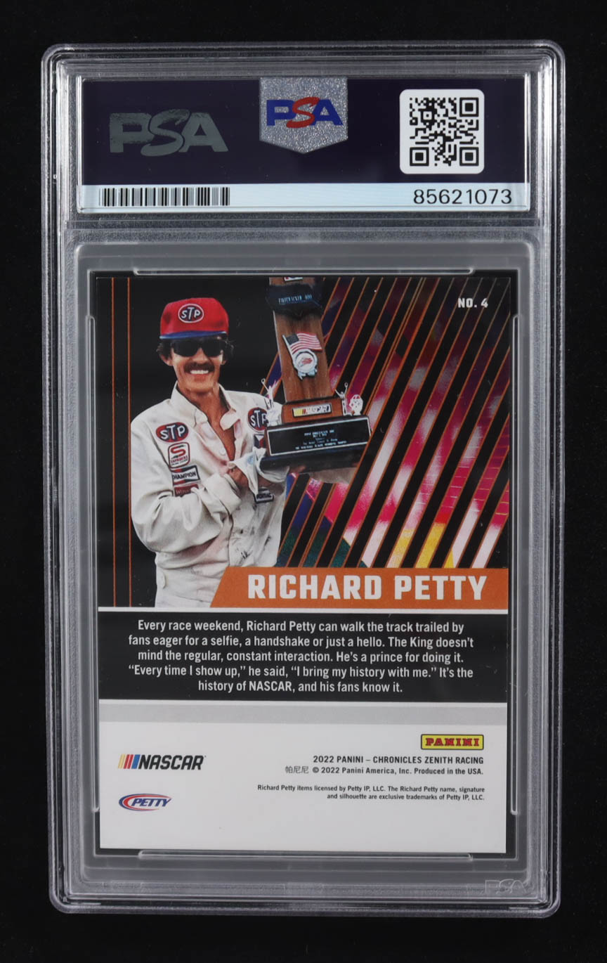 Richard Petty Signed 2022 Panini Chronicles Zenith Racing #4 (PSA) at PristineAuction.com Richard Petty Signed 2022 Panini Chronicles Zenith Racing #4 (PSA) at PristineAuction.com