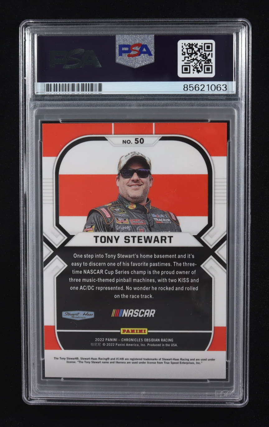 Tony Stewart Signed 2022 Panini Chronicles Obisdian Racing Auto #50 (PSA) at PristineAuction.com Tony Stewart Signed 2022 Panini Chronicles Obisdian Racing Auto #50 (PSA) at PristineAuction.com