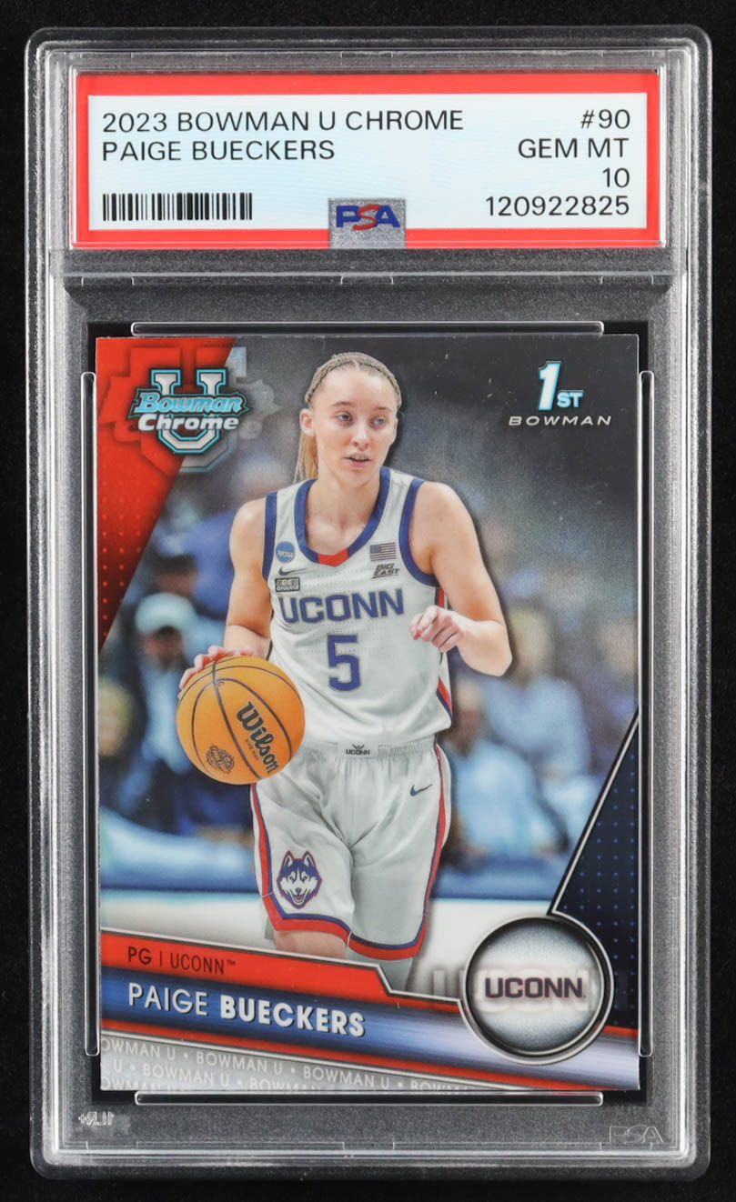 Paige Bueckers 2023-24 Bowman Chrome University #90 RC (PSA 10) at PristineAuction.com Paige Bueckers 2023-24 Bowman Chrome University #90 RC (PSA 10) at PristineAuction.com