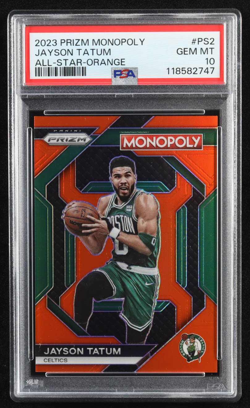 Jayson Tatum 2023-24 Panini Prizm Monopoly All-Star Orange #PS2 #080/124 (PSA 10) at PristineAuction.com Jayson Tatum 2023-24 Panini Prizm Monopoly All-Star Orange #PS2 #080/124 (PSA 10) at PristineAuction.com